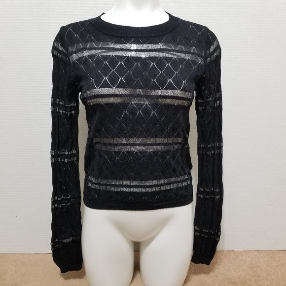 For Love And Lemons Knitz sweater Medium Joni lightweight knit semi sheer boho - Picture 1 of 16